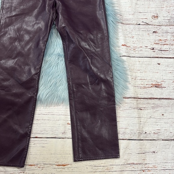 Agolde 90s Recycled Leather Pinch Waist Trousers Night Shade High Rise
